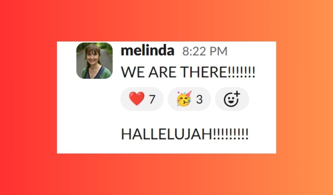 Goal achieved message to staff