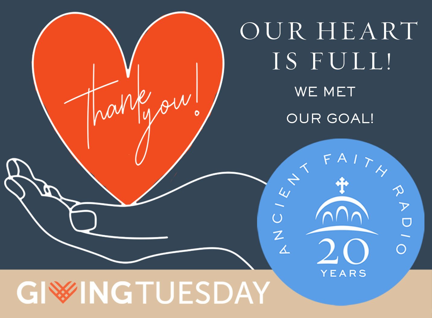 We Hit Our Goal Website Graphic